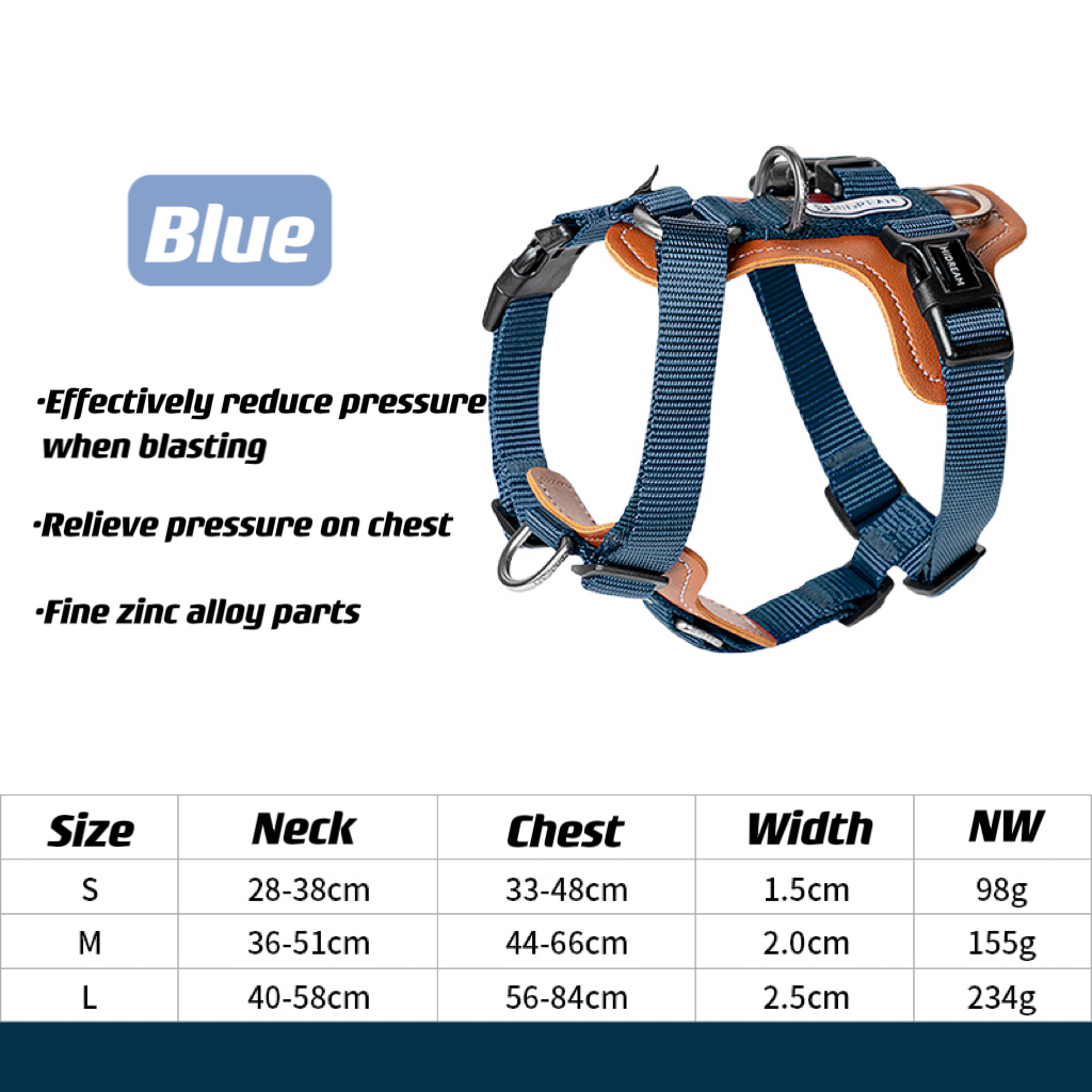 blue pet harness specification