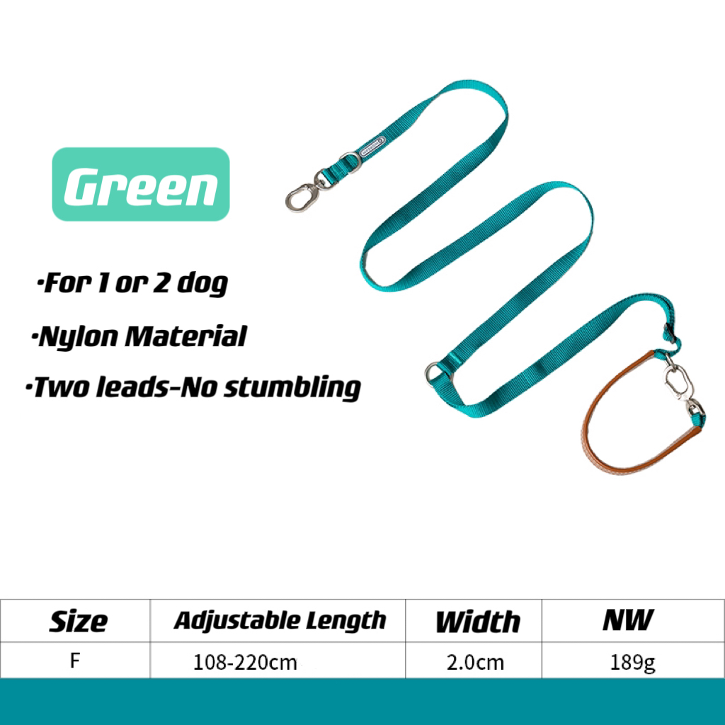 green pet leash specification