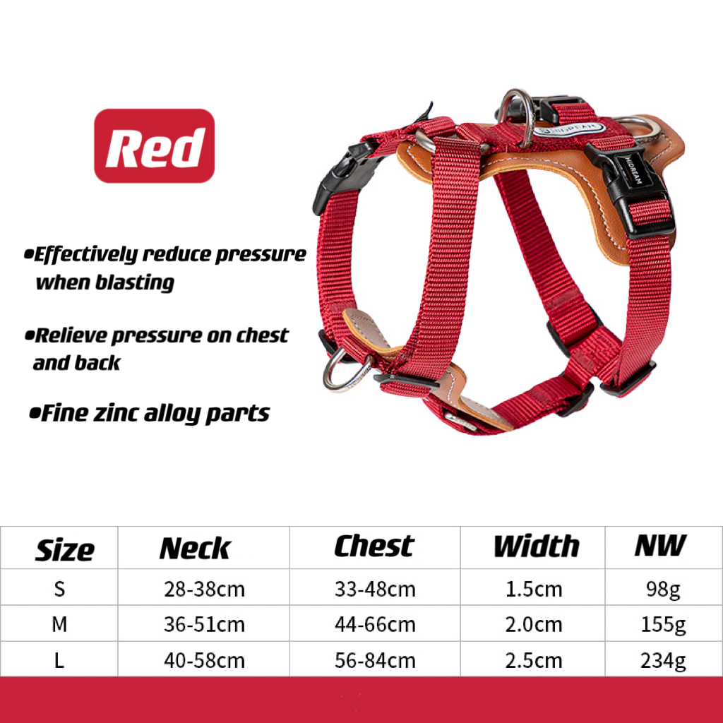 red pet harness specification